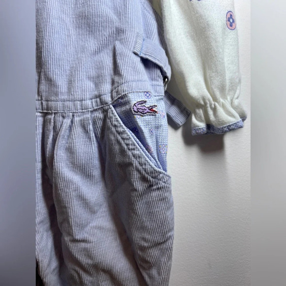 Vintage Izod Lacoste Corduroy Overalls Shirt Set - Picture 7 of 13